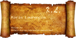 Koris Laurencia névjegykártya